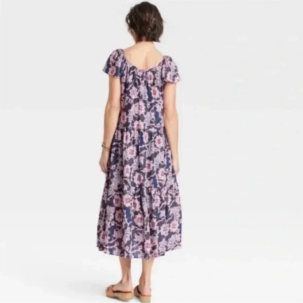 Knox Rose Maxi Floral Boho Festival Hippie Prairie Dress - Blue Pink - NWOT - Picture 4 of 16